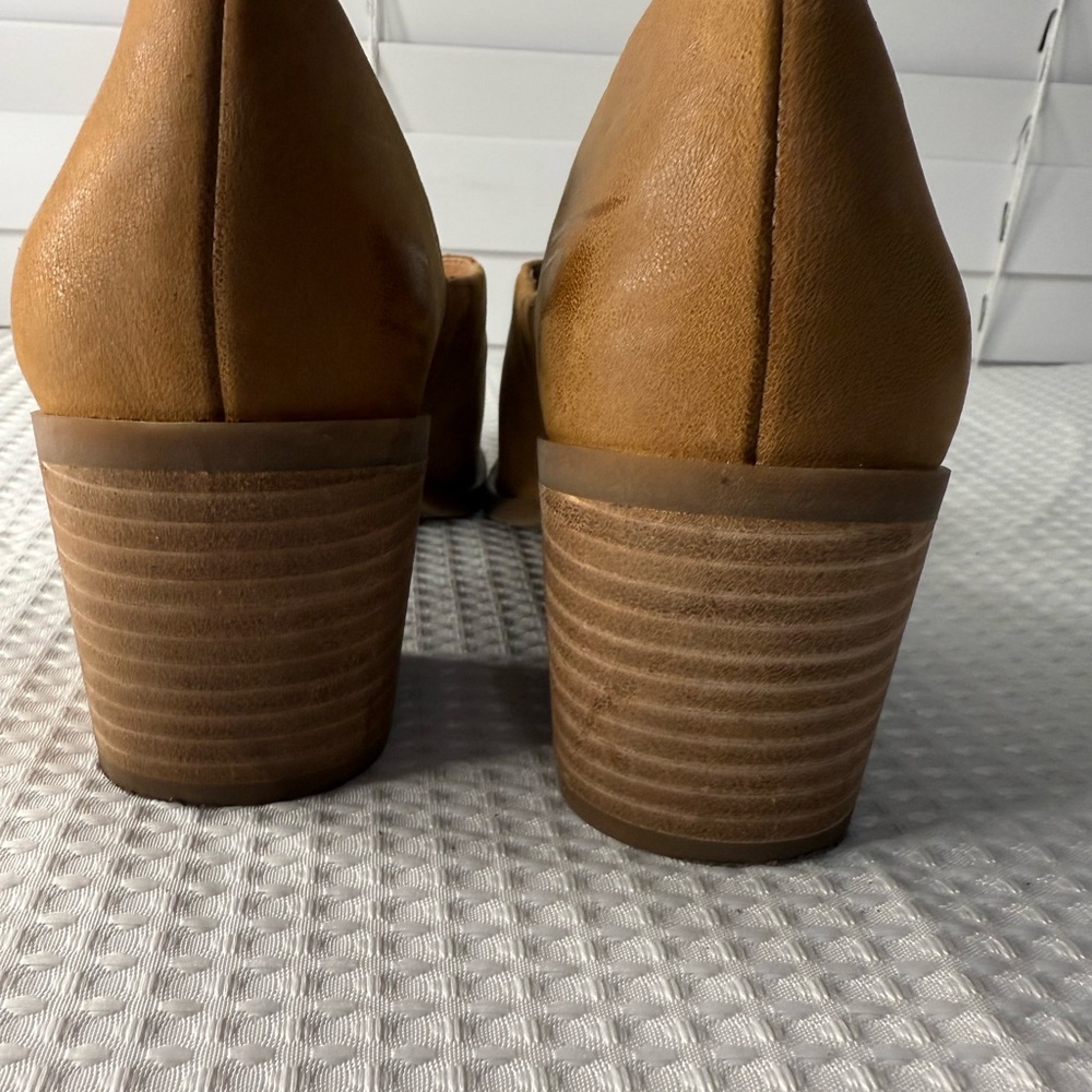 Sole Society So-Ralimia Leather Tan Sandals Pee-Toe Mules for Women Sz8 - Picture 6 of 8